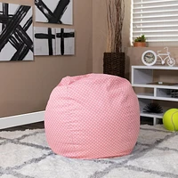 Small Light Pink Dot Kids Bean Bag Chair