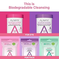 Tampons démaquillants pour les yeux Almay (120 unités) Lingettes biodégradables à l’eau micellaire