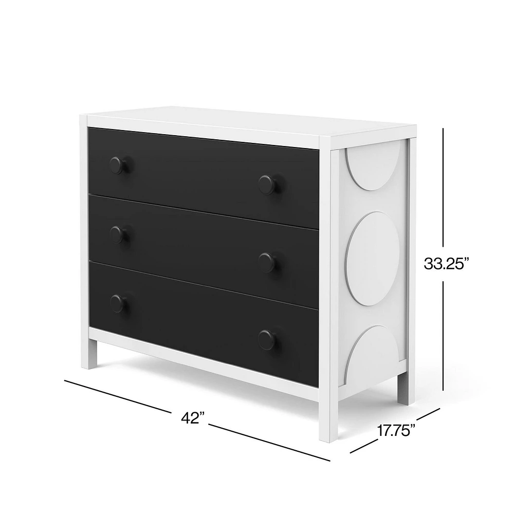 Child Craft Orbit 42" Dresser, Ebony/Matte White