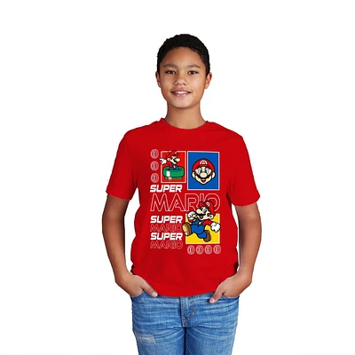 Super Mario Boys Future Mario Short Sleeve T-Shirt, Sizes: XS-XL