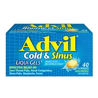 Advil Cold & Sinus Liqui-Gels with Fever Relief and Nasal Decongestant, 40 Count, 40 Count