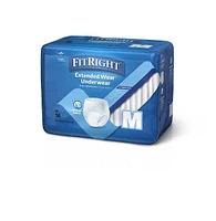 Sous-vêtements de protection de nuit à port prolongé FitRight, taille M, pour tour de taille 28"-40", sac de 16