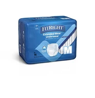 Sous-vêtements de protection de nuit à port prolongé FitRight, taille M, pour tour de taille 28"-40", sac de 16