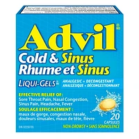 Advil Cold & Sinus Liqui-Gels with Fever Relief and Nasal Decongestant, 20 Count, 20 Count