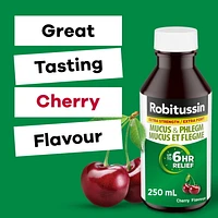 Robitussin Mucus & Phlegm Extra Strength Syrup, 250 mL, Cherry, 250mL, Cherry Flavour