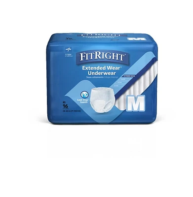 Sous-vêtements de protection de nuit à port prolongé FitRight, taille M, pour tour de taille 28"-40", sac de 16