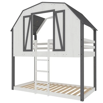 Child Craft Rustic Barn Twin over Twin Bunk Bed