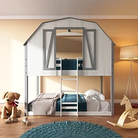 Child Craft Rustic Barn Twin over Twin Bunk Bed