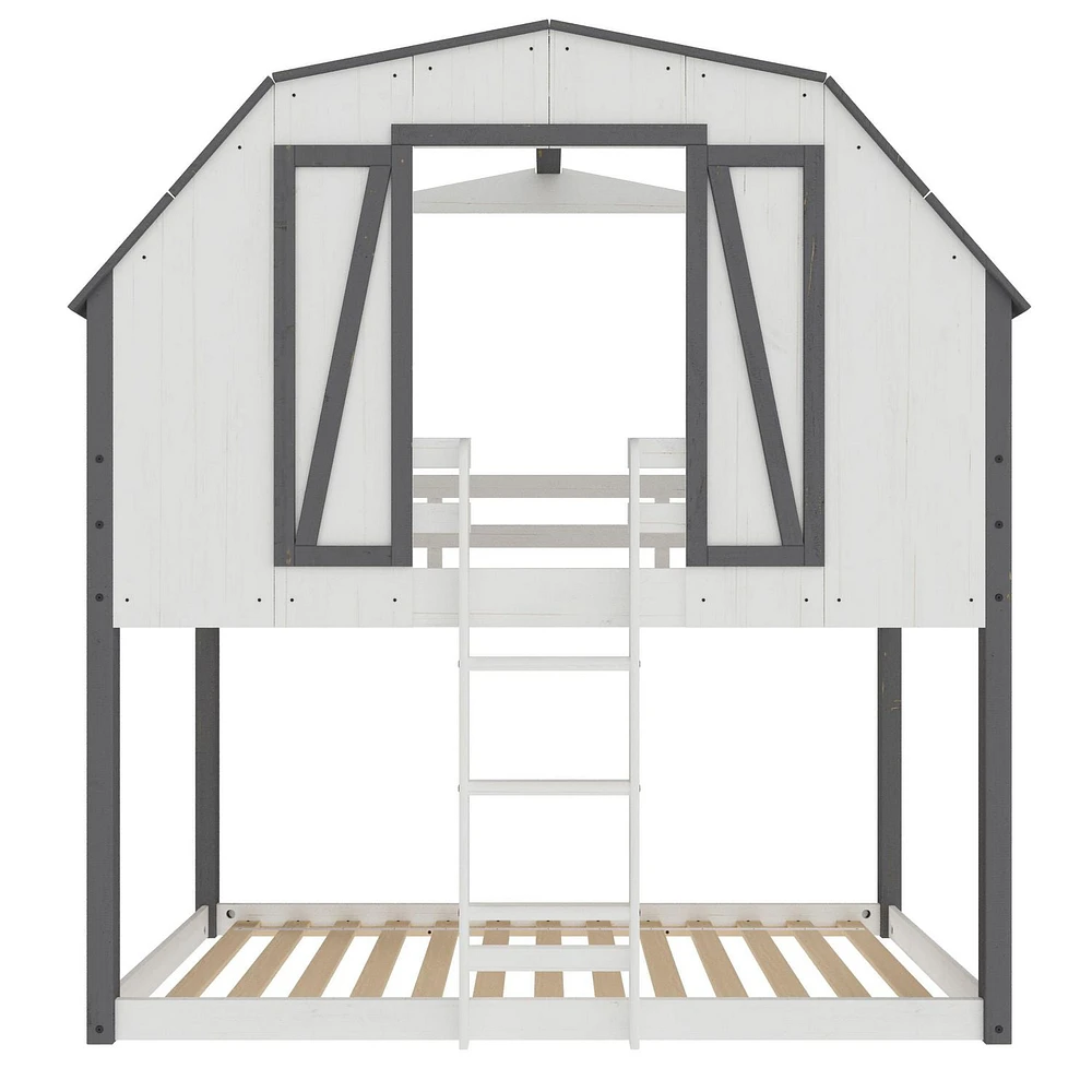 Child Craft Rustic Barn Twin over Twin Bunk Bed