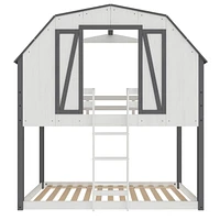 Child Craft Rustic Barn Twin over Twin Bunk Bed