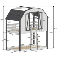 Child Craft Rustic Barn Twin over Twin Bunk Bed