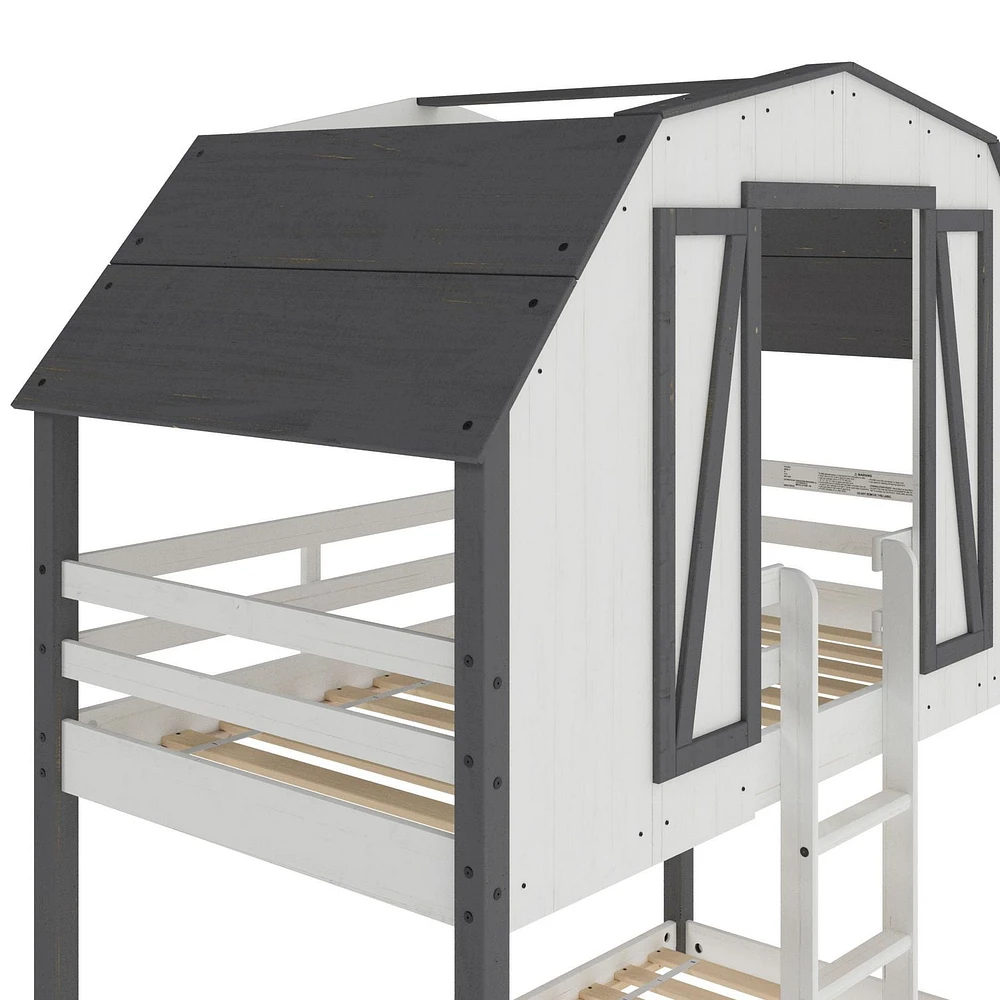 Child Craft Rustic Barn Twin over Twin Bunk Bed