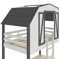 Child Craft Rustic Barn Twin over Twin Bunk Bed