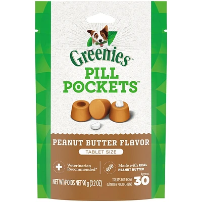 Greenies PILL POCKETS Dog Treats Tablet Size Adult Natural Soft With Real Peanut Butter