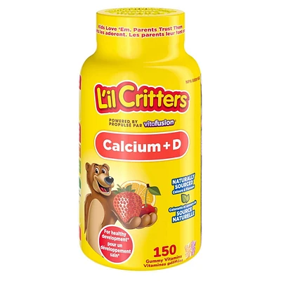 Vitamines gélifiées L’il Critters Calcium avec vitamine D pour enfants