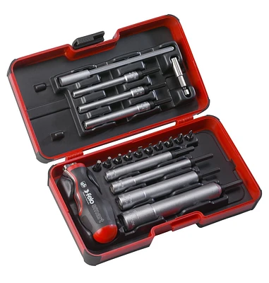 Felo-Smart 21 pcs. Engineer Set M-Tec Nut Driver and 2 in 1 Screwdriver and T-Handle in Strong Box