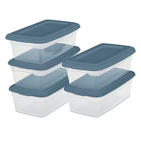 Sterilite Set Of (5) 5.7L Boxes- Blue