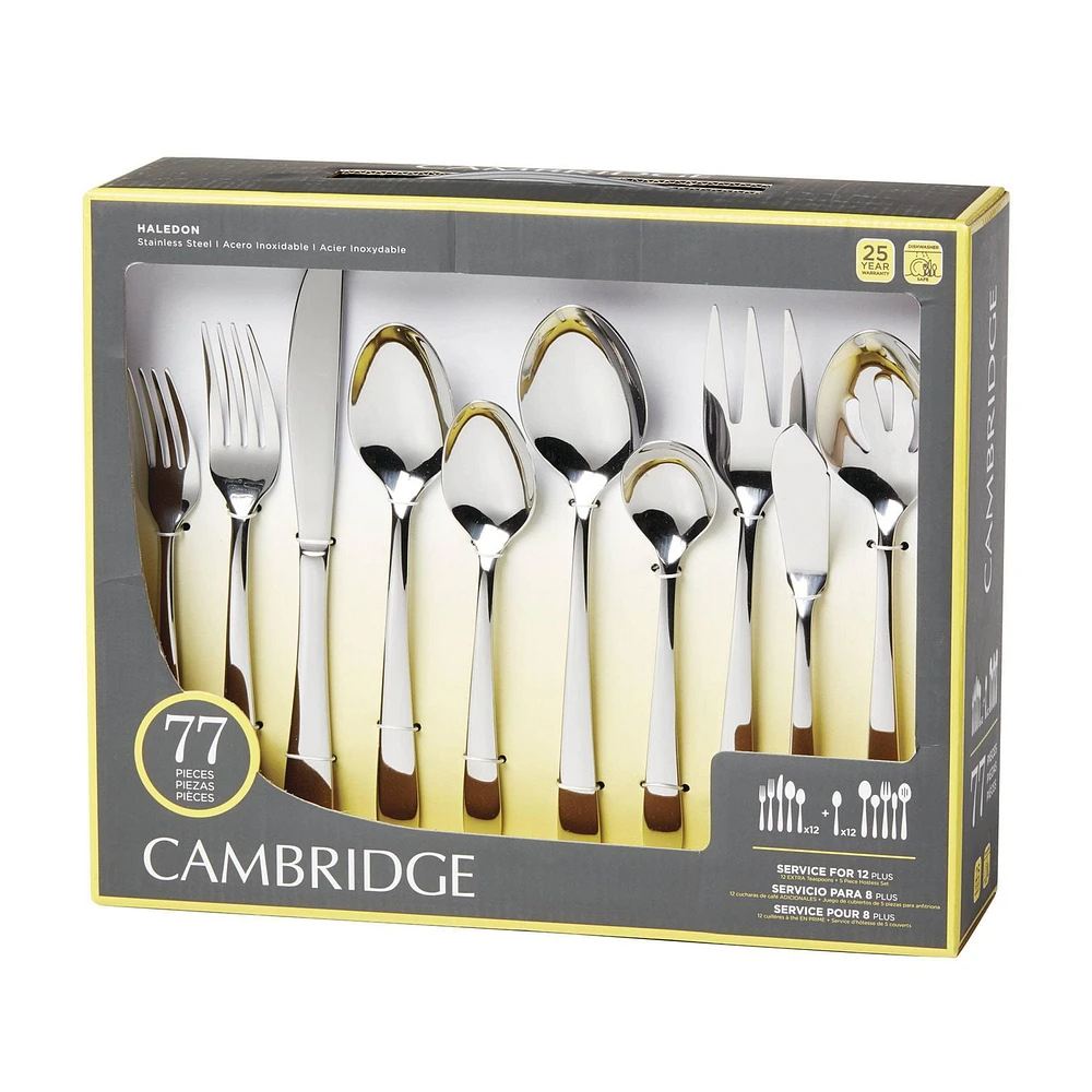 Cambridge Haledon Mirror 77 Piece Flatware Set, 77 Piece Set