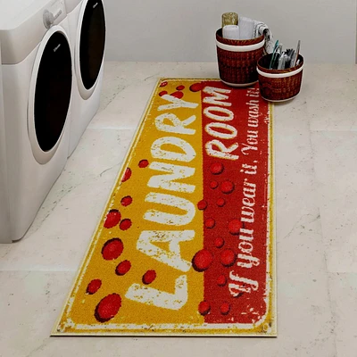 Tapis conception design des bulles classique à sous-couche en caoutchouc de la collection Laundry