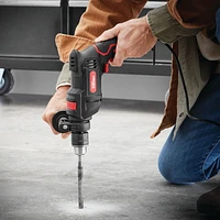 Hyper Tough 6-Amp 1/2-Inch Corded Hammer Drill, Keyed Chuck, TD6HD, Detachable auxiliary handle