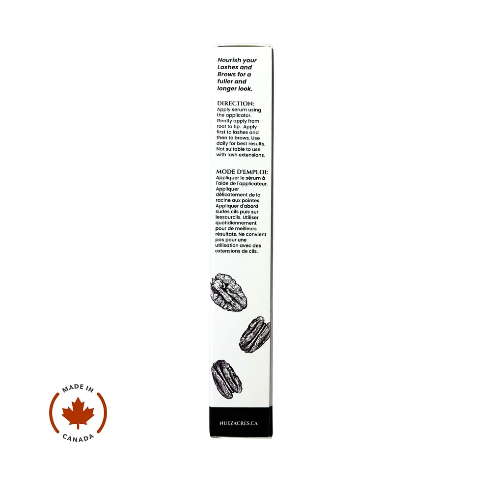 Nuez Acres Sérum de croissance des cils et des sourcils à l'huile de noix de pécan, 8 ml Profitez naturellement de cils plus fournis et plus longs.