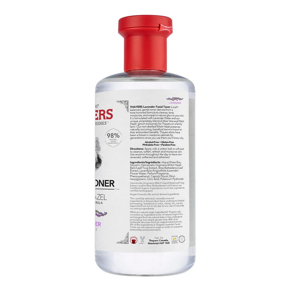 THAYERS Lavender Facial Toner Alcohol-Free Witch Hazel and Aloe Vera formula 355ml, 12 oz