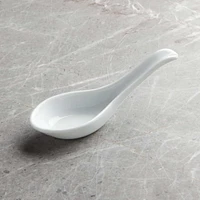 SUNWEALTH Porcelain White Spoon (5.5") Large Head, SUN ceramic spoon