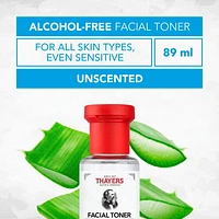 THAYERS Unscented Facial Toner Alcohol-Free Witch Hazel Aloe Vera Formula Travel Size 89mL, Alcohol-Free Facial Toner