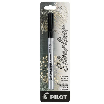 Pilot Pen Super Color Silverliner Permanent Marker - Silver, Extra-fine 1.0mm tip