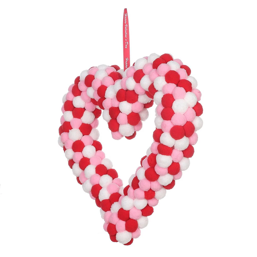 VALENTINE'S DAY.POMPOM WREATH