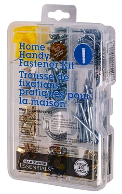 Hardware Essentials Home Handy Fastener Kit, 341 pieces, Assorted