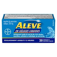 Aleve Pain Relief Liquid Gels, Naproxen Sodium 220mg, 20 Liquid Gels