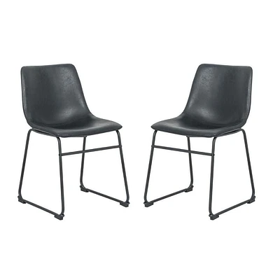 Ani armless chair dining chair in black