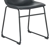 Ani armless chair dining chair in black