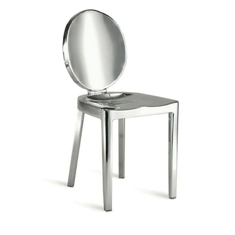 Dot dining chair in shiny chrome finish