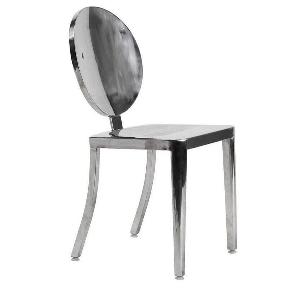 Dot dining chair in shiny chrome finish