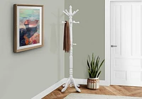 Monarch Specialties Coat Rack, Hall Tree, Free Standing, 11 Hooks, Entryway, 73"h, Bedroom, Wood, White, Transitional