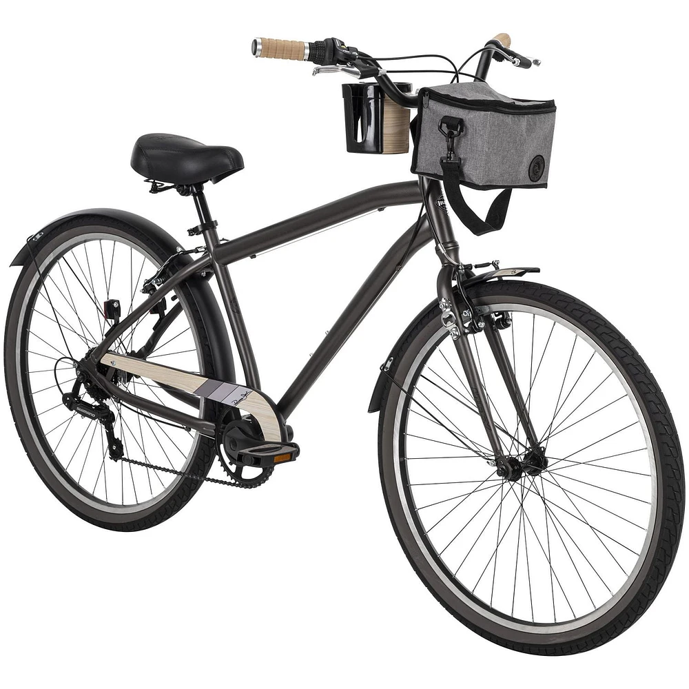 Huffy Men’s Panama Jack Parkside 7-Speed Cruiser, Charcoal Grey