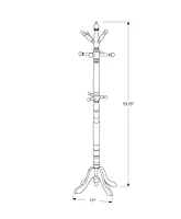 Monarch Specialties Coat Rack, Hall Tree, Free Standing, 11 Hooks, Entryway, 73"h, Bedroom, Wood, White, Transitional