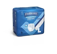 FitRight Extended Wear Night Protective Underwear, Size Large, For Waist Size 40"to 56", Bag of 14