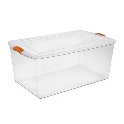 Sterilite 99.4L Latch Box - Orange, 99.4L