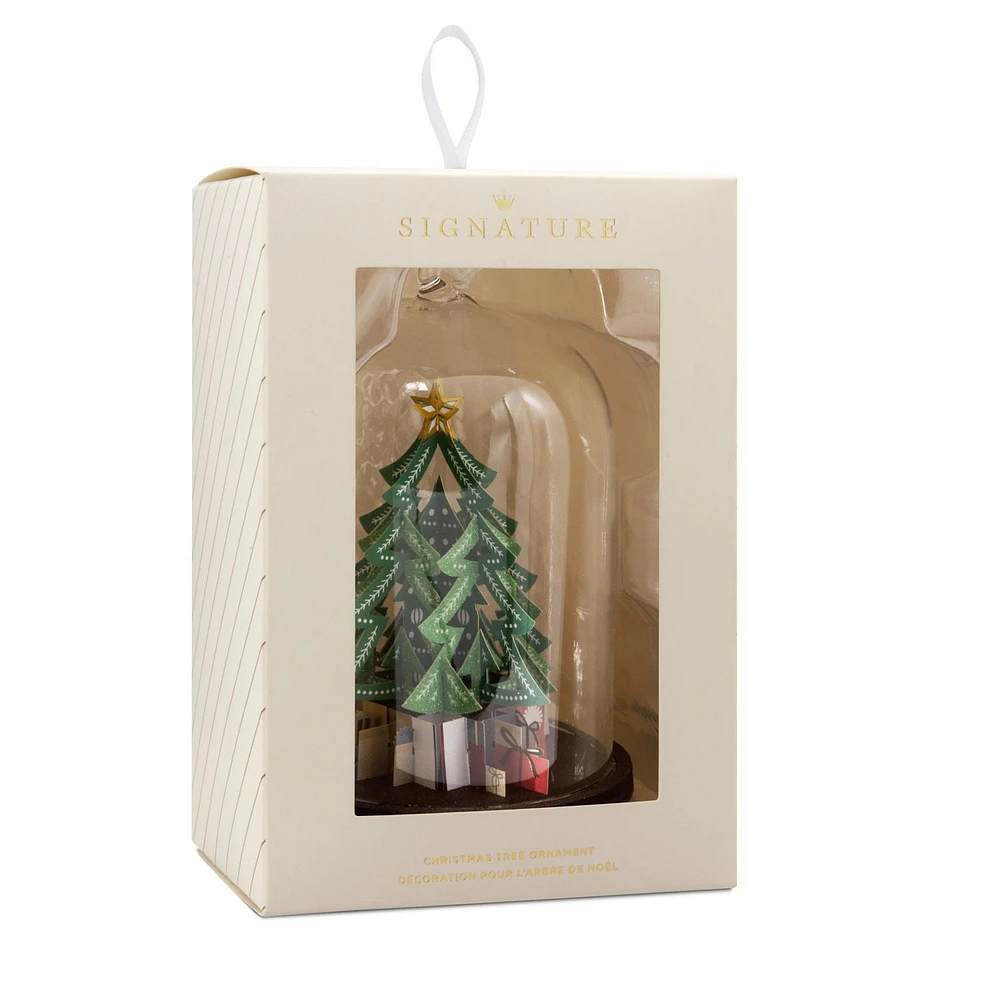 Hallmark Christmas Ornament (Signature Christmas Tree Cloche Glass and Paper)