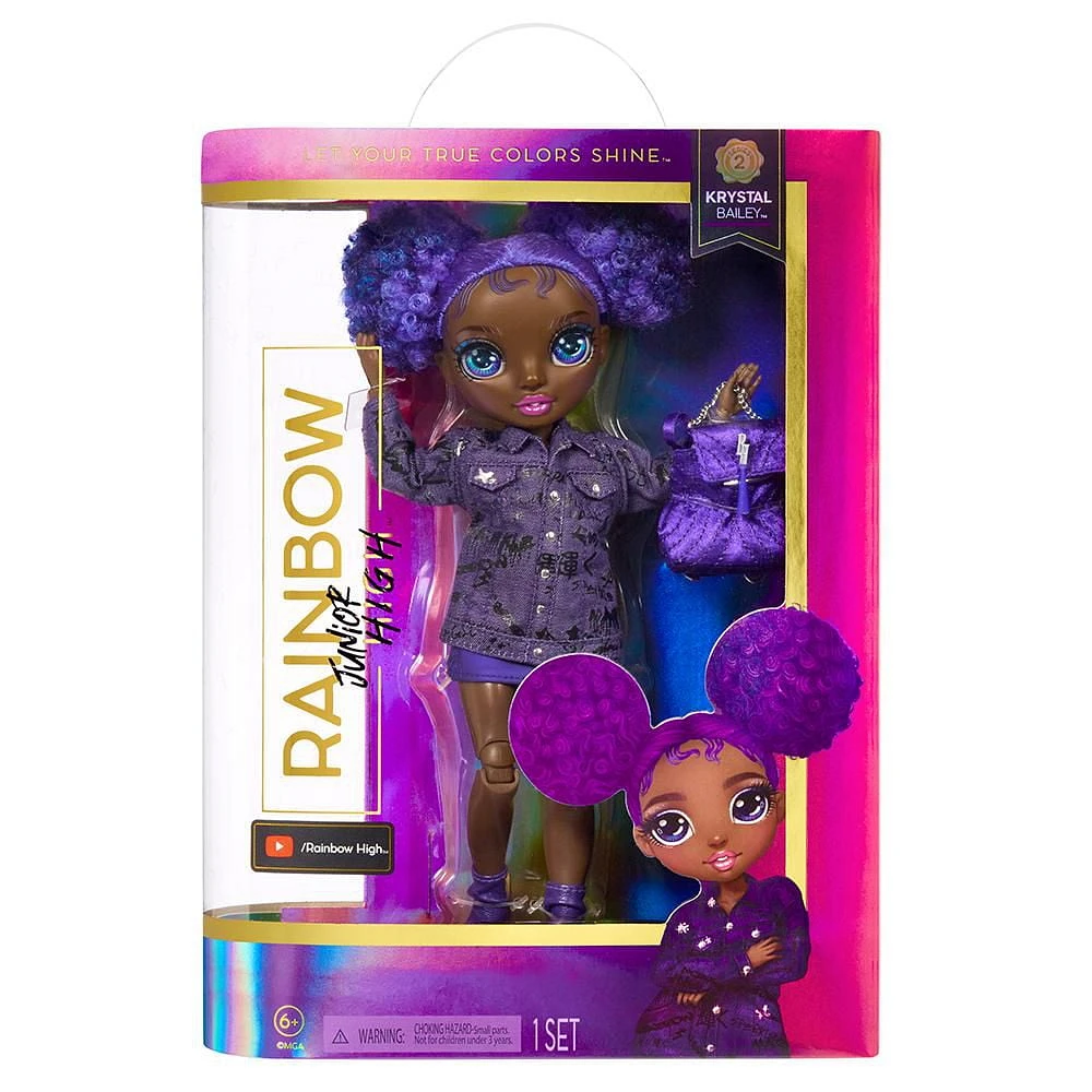 Rainbow High Jr High Krystal Bailey- 9-inch PURPLE Fashion Doll