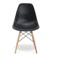 Eiffel Kids Chair in Black – Stylish Black Seat with Natural Wood Legs for a Modern, Durable Design