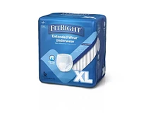 FitRight Extended Wear Night Protective Underwear, Size X-Large, For Waist Size 56" to 68", Bag of 12<br>