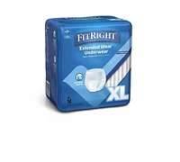 FitRight Extended Wear Night Protective Underwear, Size X-Large, For Waist Size 56" to 68", Bag of 12<br>