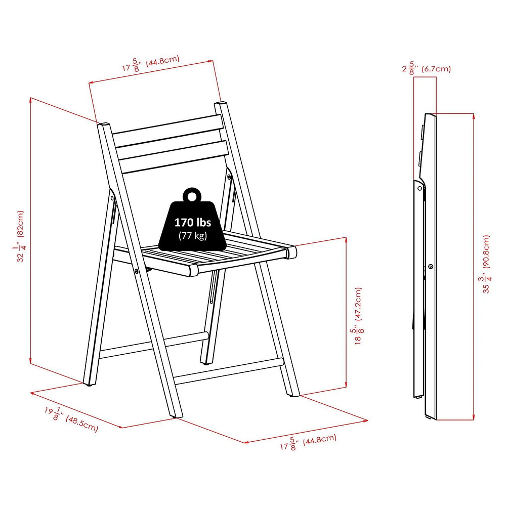 Robin 4pc Folding Chairs Natural