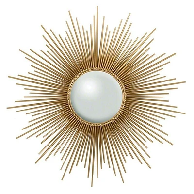 Sun Mirror in Gold – Radiant Wall Accent Mirror with Intricate Metal Frame in a Gleaming Gold Finish, Perfect for Adding a Luxurious and Eye-Catching Statement to Any Room