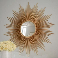 Sun Mirror in Gold – Radiant Wall Accent Mirror with Intricate Metal Frame in a Gleaming Gold Finish, Perfect for Adding a Luxurious and Eye-Catching Statement to Any Room