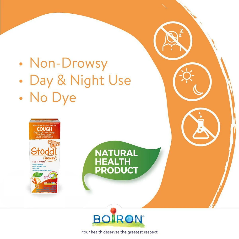 Sirop de miel pour la toux Stodal pour enfants de Boiron 125 ml